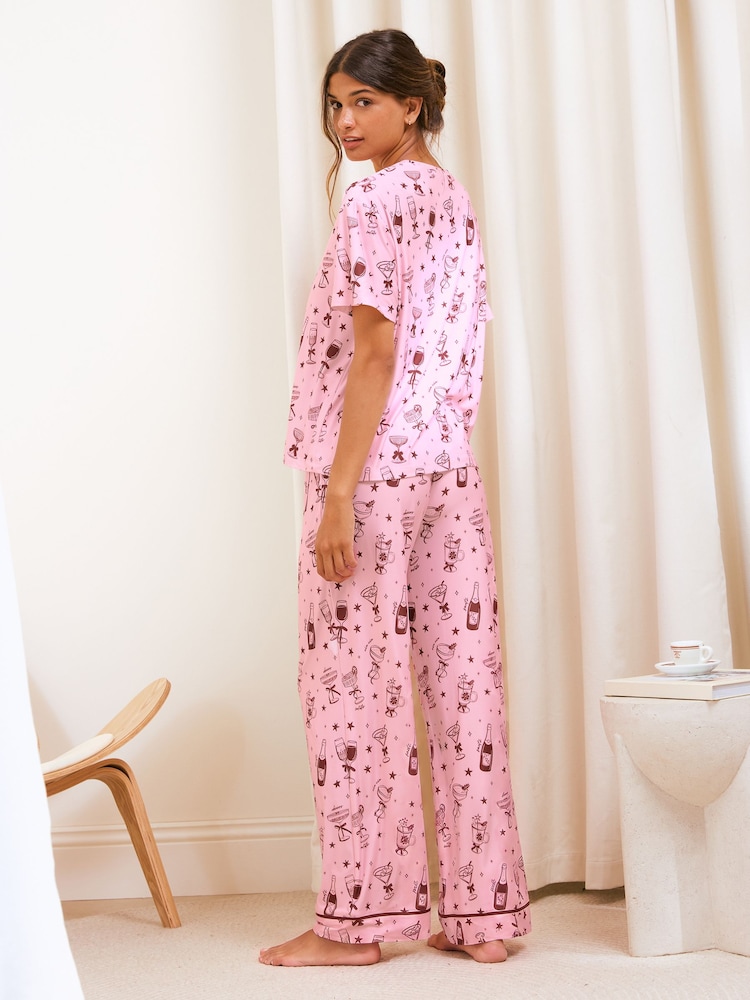 Friends Like These Pink Cheers Short Sleeve Pyjamas - Image 5 of 5 Friends Like These Pink Cheers Short Sleeve Pyjamas - Image 5 of 5