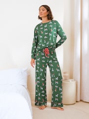 Friends Like These Green Dotty Dalmation Long Sleeve Pyjamas - Image 2 of 5
