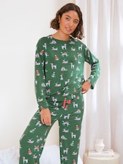 Friends Like These Green Dotty Dalmation Long Sleeve Pyjamas - Image 4 of 5