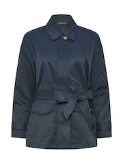 PixieGirl Petite Blue Belted Midi Trench Coat - Image 6 of 7