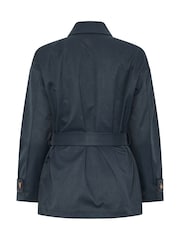 PixieGirl Petite Blue Belted Midi Trench Coat - Image 7 of 7