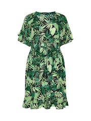 Yours Curve Green Mini Crinkle Beach Coverup - Image 6 of 6