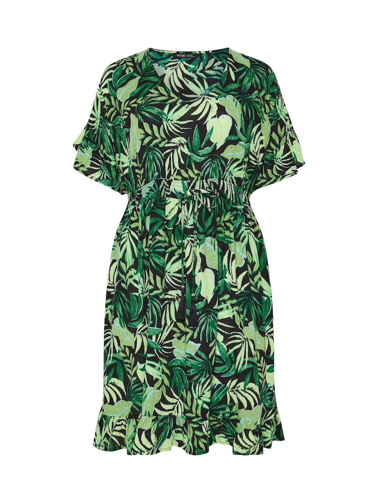 Yours Curve Green Mini Crinkle Beach Coverup - Image 6 of 6