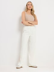 Long Tall Sally Cream Side Stripe Wide Leg Trousers - Image 3 of 6