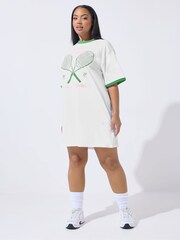 Yours Curve White Limited Always Serving T-Shirt Dress - Image 1 of 5