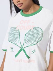 Yours Curve White Limited Always Serving T-Shirt Dress - Image 4 of 5
