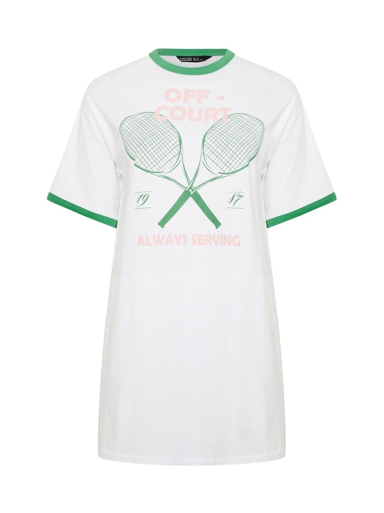 Yours Curve White Limited Always Serving T-Shirt Dress - Image 5 of 5