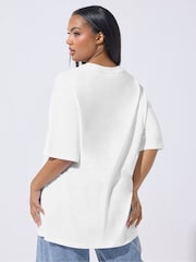 Yours Curve White Limited Matcha Made In Heaven Longline T-Shirt - Image 3 of 5