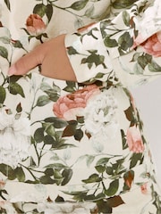 PixieGirl Petite White Floral Stretch Denim Wide Leg Joggers - Image 4 of 5