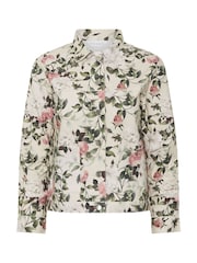 PixieGirl Petite White Floral Stretch Denim Wide Leg Joggers - Image 5 of 5