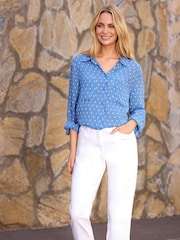 M&Co Blue Dobby Long Sleeve Shirt - Image 1 of 2