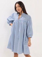 PixieGirl Petite Blue Striped Smock Dress - Image 1 of 4