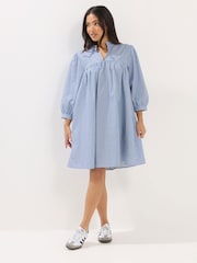 PixieGirl Petite Blue Striped Smock Dress - Image 2 of 4