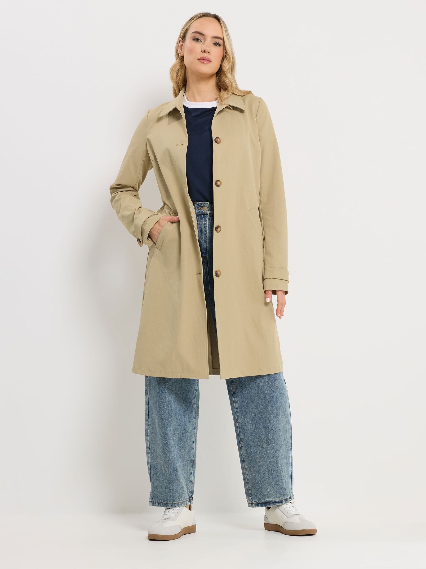 Long Tall Sally Women's Stone Tall Button Car Coat In | : Size 20 - Image 2