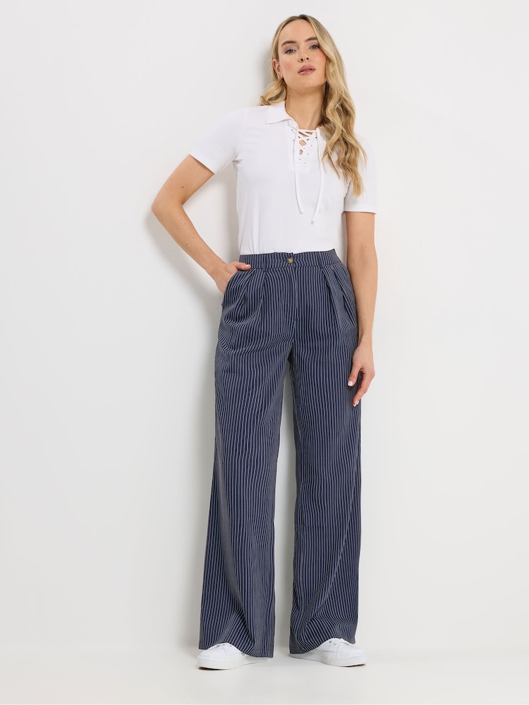 Long Tall Sally Blue Pinstripe Trousers - Image 1 of 5