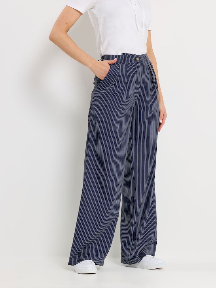 Long Tall Sally Blue Pinstripe Trousers - Image 2 of 5