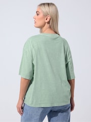 Yours Curve Green Limited Acid Wash Gossip T-Shirt - Image 3 of 5