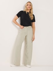Long Tall Sally Cream Wide Leg Jeans - Image 1 of 5