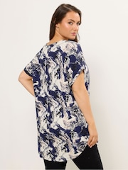 Azul - Yours Curve Textured Notch Neck Top - Imagen 3 de 4