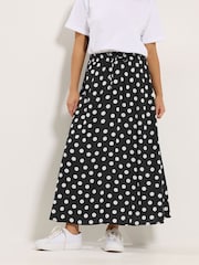 M&Co Petite Spot Printed Maxi Skirt - Image 1 of 5