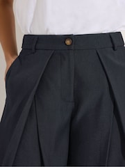 PixieGirl Petite Blue Wrap Pleated Wide Leg Trousers - Image 4 of 5