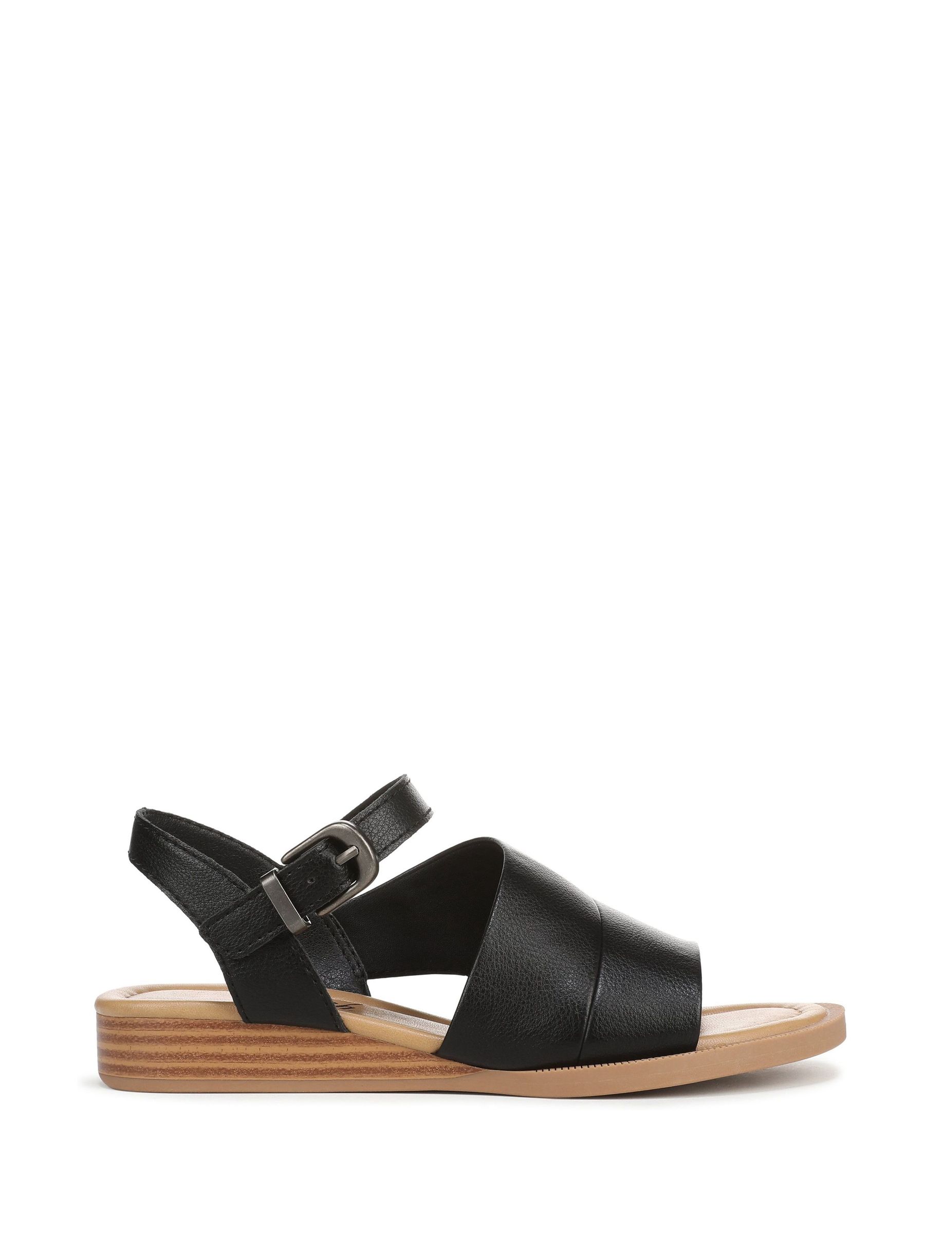 Sandali Con Plateau Donna Blowfish Malibu Iris Slide - Tomaia In Pelle Sintetica Denim Scuro, Cinturini Incrociati, Piattaforma 3,8 Cm, Vegan