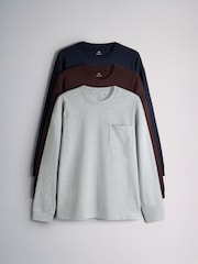 The Set 3 Pack Longsleeve Heavyweight Pocket T-Shirts - صورة 1 من 6