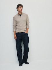 The Set 2 Pack Quarter Zip Knit Jumpers Brown/Cream - Image 3 of 10