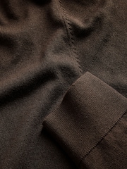 The Set 2 Pack Quarter Zip Knit Jumpers Brown/Cream - Image 9 of 10