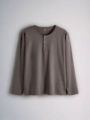 The Set 3 Pack Long Sleeve Henley Tops Green/Ecru - Image 10 of 13