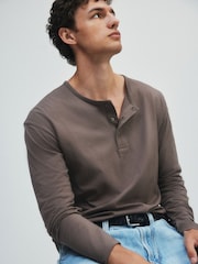 The Set 3 Pack Long Sleeve Henley Tops Green/Ecru - Image 8 of 13