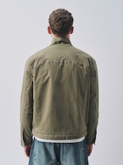 Sage Green Cotton Borg Lined Shacket - Image 3 of 7