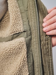 Sage Green Cotton Borg Lined Shacket - Image 7 of 7