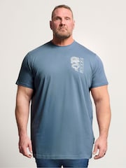 BadRhino Big & Tall Blue Full Length Double Dragon T-Shirt - Image 1 of 7