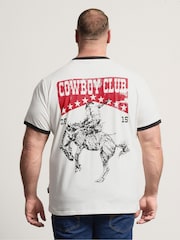 BadRhino Big & Tall White Cowboy Club Ringer T-Shirt - Image 3 of 7
