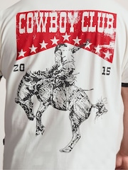 BadRhino Big & Tall White Cowboy Club Ringer T-Shirt - Image 4 of 7