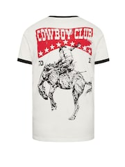 BadRhino Big & Tall White Cowboy Club Ringer T-Shirt - Image 7 of 7