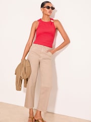 Lipsy Red Ribbed Vest With Hardware - Image 2 of 4