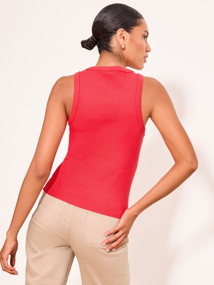 Lipsy Red Ribbed Vest With Hardware - Image 4 of 4