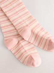 Cream and Pink Cotton Rich Bear Character Tights - Image 3 of 3