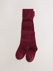 Burgundy Red Cotton Rich Single Tights - Image 1 of 3