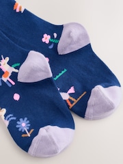 Bleu marine - Collants licorne riches en coton - Image 2 de 3