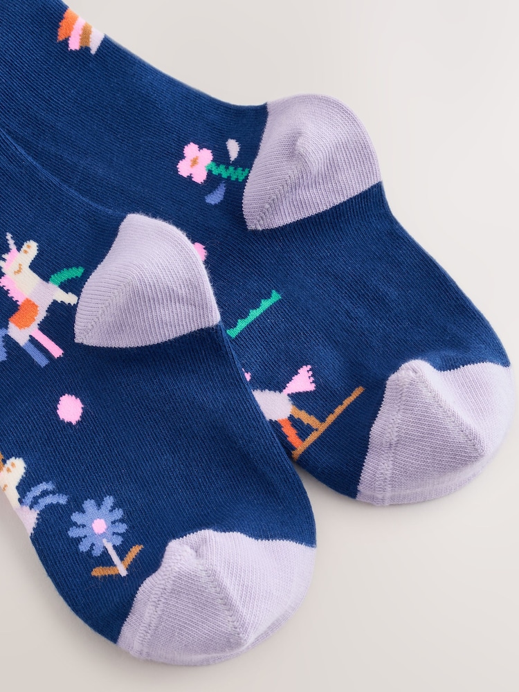 Bleu marine - Collants licorne riches en coton - Image 2 de 3