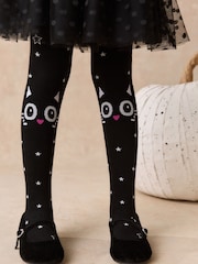 Black Cat Cotton Rich Halloween Tights - Image 1 of 6