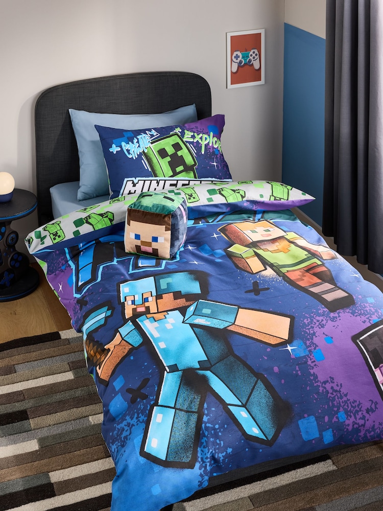 Minecraft Duvet Cover and Pillowcase Set - Image 1 of 4 Minecraft Duvet Cover and Pillowcase Set - Image 1 of 4