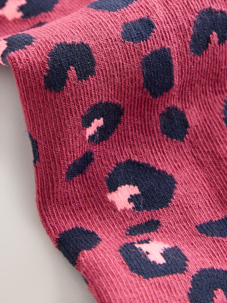Berry Red Cotton Rich Leopard Tights - Image 3 of 3