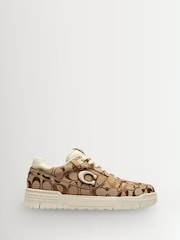 COACH Signature Brown Soho Sneakers With Sateen Jacquard - Image 1 of 6