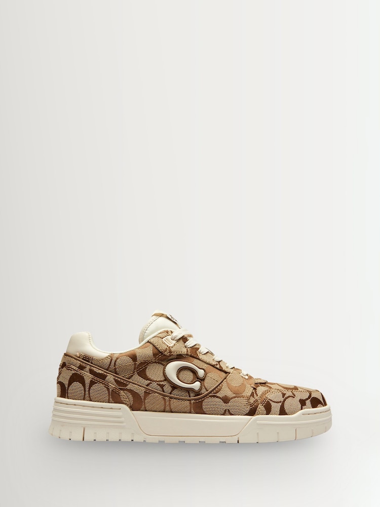 COACH Signature Brown Soho Sneakers With Sateen Jacquard - Image 1 of 6