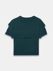 Mint Velvet Green Cotton Blend Scarf Detail Knit Top - Image 6 of 6