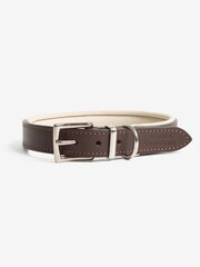Lords and Labradors Brown Cream Italian Leather Collar Dog Collar - Image 6 of 7